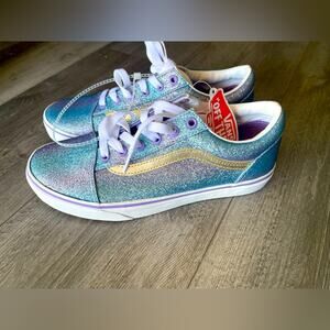VANS Glitter Shimmer Ombre Purple/Blue Brand New Size 5.5 Youth Girls